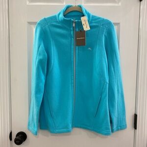 NWT Tommy Bahama Aruba Angle Pocket Full Zip Sweatshirt Clear Ocean size Medium
